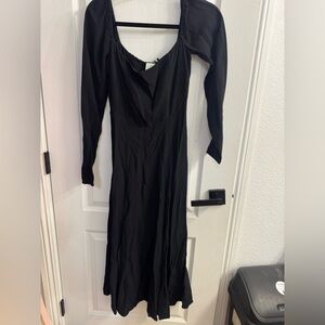 Elegant Black Long Sleeve Dress
